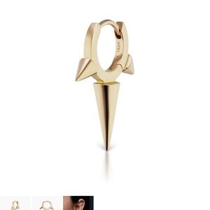 Maria Tash 14k solid gold 6.5mm Long Spike Clicker. Sold separately
